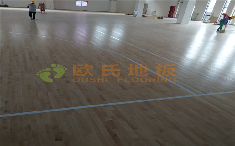 冮蘇宿遷項里學(xué)?；@球館木地板案例—歐氏運動木地板廠家