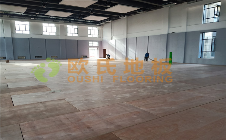 新疆沙雅縣順北油田籃球館木地板案例—?dú)W氏運(yùn)動(dòng)木地板廠家
